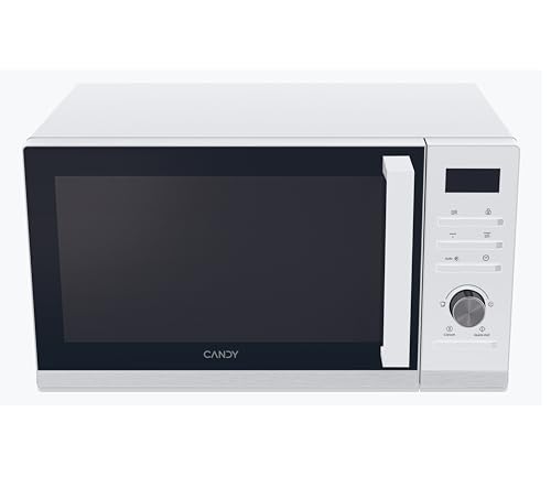Candy New Timeless CMGA23TNDW, Microondas con Grill, 23L, 1400W, 6 Niveles de Potencia, Digital, 8 Funciones, Bloqueo Seguridad, Plato 27CM, Grill Rack, Autolimpieza, App hOn, Blanco