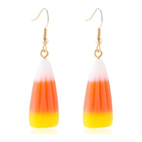 Dckazz Halloween Candy Corn Earrings Fall Earrings Acrylic Dangle Halloween Jewelry Gift for Women Cover