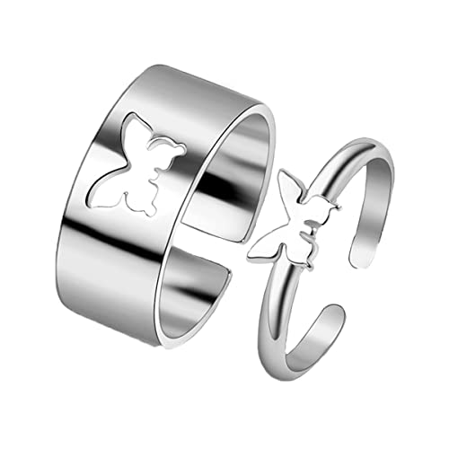VELESAY Fidget Spinner Bague Anti Stress Femme Réglable Papillon Anneaux Spinner Ouvert Fidget Ring Soulagement du Stress Anneaux Empilables Bague Anti Stress Bague Anti Stress Femme Bague Cover