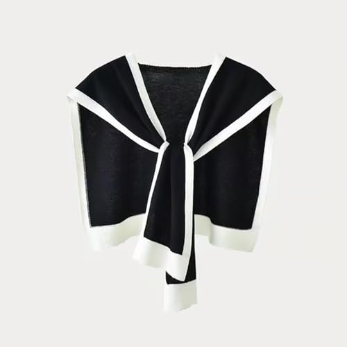 Women's Colorblock Shawl, Soft Stylish Striped Knitted Cashmere Shoulder Top, Travel Casual Shawl Wraps and Scarf Cape4