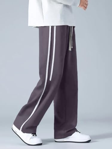 Image of GRECIILOOKS Korean Style Track Pants for Men - Loose Fit Lycra Cargo Joggers | Trendy Gym & Streetwear Bottoms with Utility Pockets (Available in Plus Size)
