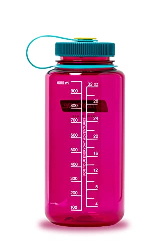 Image of Nalgene Wide Mouth Water Bottle | BPA-Free, Durable & Leak Proof, Lightweight Bottle for Hiking & Gym, Work & Travel, Eggplant, 32 Ounces (Pack of 6)