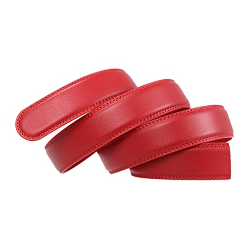 Buckle Belts for Men and Women Holiday Gifts Men Red Color 3.5cm Cow Leather Automatic (Color : A Size : 130cm) (A 110cm)4