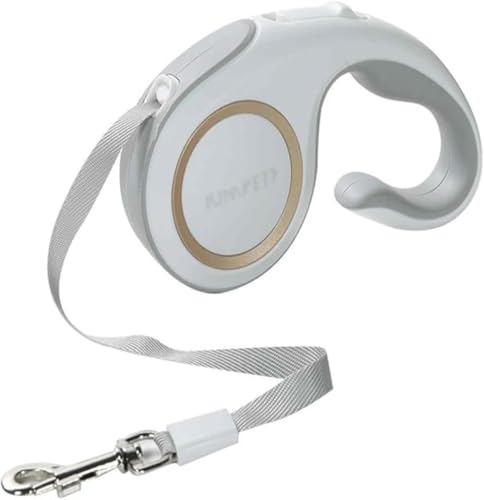 AZIEBAY 伸縮式犬用リード| 人間工学に基づいたハンドル| 小型、中型、大型犬に最適| 体重15kgまで| 折りたたみ式、長さ5m 素材で快適| トレーニングや散歩に便利