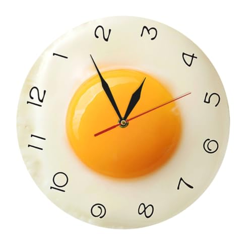 Horloge murale œuf poché silencieuse acrylique pour salon sans bruit