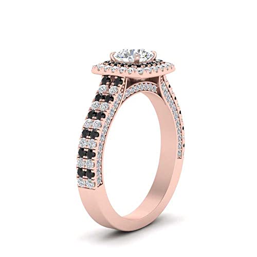 Image of 55Carat Choose Your Gemstone Double Band Square Halo Diamond CZ Ring 18K Rose Gold Plated Round Shape Halo Engagement Rings Everyday Jewelry Wedding Jewelry Handmade Gifts for Wife US Size 4 to 12