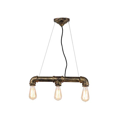 GENGJ Lámpara De Hierro Forjado Industrial Retro, Lámpara De Comedor LED Creativa Sala De Estar Simple, Faro E27 [Tamaño 50X20cm Cadena De Colgante Ajustable 120Cm]