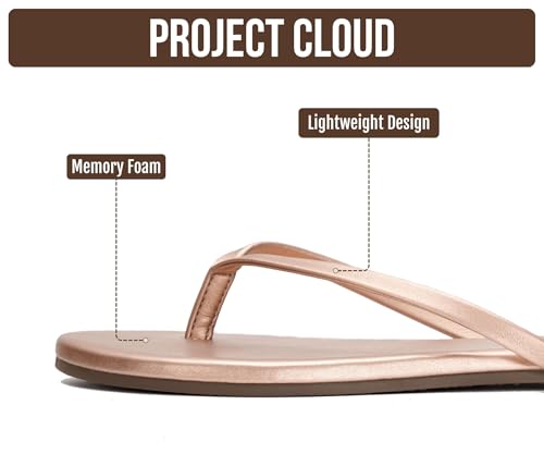Image of Project Cloud Flip Flops for Women Footwear- Lightweight and Memory Foam Insole Sandals for Women 2026 - Durable Non-Slip Beach Essentials Flats for Women Sandals (Foundations)