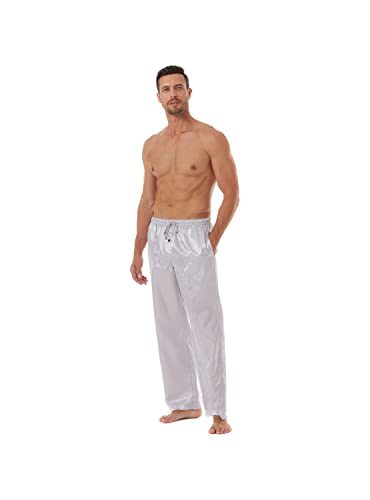 JupiterSecret Mens Satin Pajama Pants Set, Silky Feeling Sleep & Lounge Pants, PJ Bottoms with Pockets and Button Fly 3 Pack4