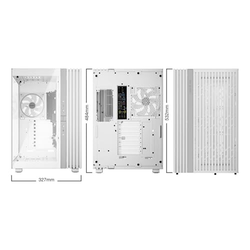 Image of be quiet! Light Base 900 FX White PC Case, Fully Windowed Front and Side | Dual Chamber, ARGB, 4 Light Wings 140mm PWM Fans, Mid Tower, Inverted and Horizontal Layout, E-ATX Motherboard Compatible