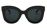 Freckles Mark Thick Fashion Butterfly Sunglasses for Women Trendy Round Cat Eye Sun Glasses (Black)