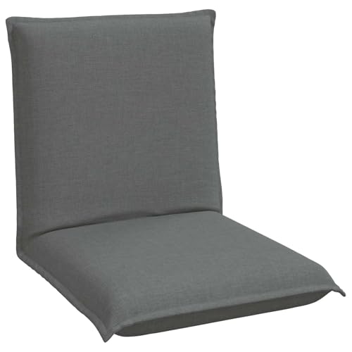 vidaXL Fauteuil de Sol Ajustable Gris foncé Tissu, Fauteuil rectangulaire Moderne pour Salon, Dossier Multi-Positions, Assise réglable, Polyester, Cadre métal, inclinable
