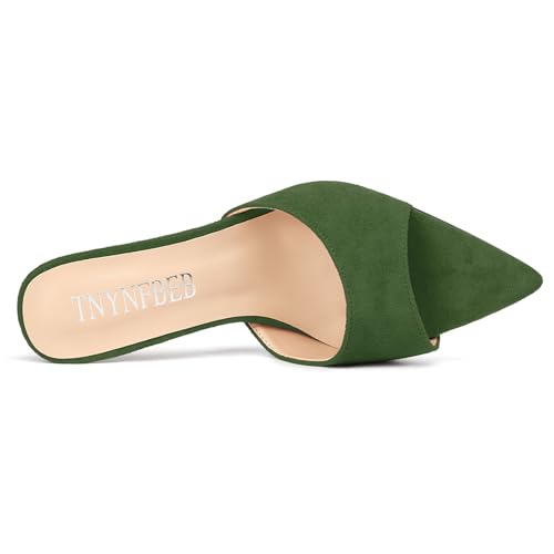 Image of TNYNFBEB Womens Stiletto High Heel Pointed Open Toe Sandals Mules Shoes Slingback Slip-on Prom Party Dress Summer 3.9 Inches Heels