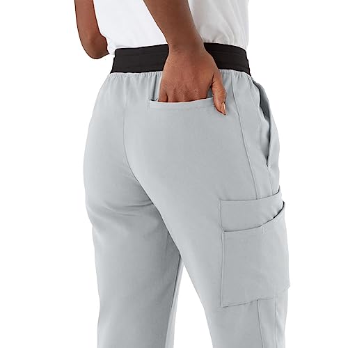 Image of ave. Women's Varick Six Pocket Midrise Straight Leg Scrub Pant in Gray, XXS