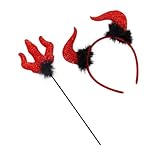 [CTIRCHIU] ハロウィンコスプレ用軽量耐久悪魔コスチューム デビルヘッドバンド 三叉戟付き 悪魔角アクセサリー 仮装パーティー向け