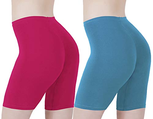 Image of Buy That Trendz Cotton Lycra Tight Fit Stretchable Cycling Shorts Womens | Shorties for Active wear /Exercise /Workout /Yoga /Gym /Cycle /Running Red Grey Combo Pack of 2