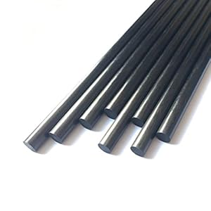 (20 stuks) koolstofvezel staaf, lengte 500 mm, diameter 2 mm.