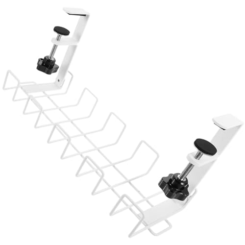 Organizador de cables para escritorio, rejilla blanca pequeña para guardar cables y regletas, ideal para oficina y hogar miniatura 1