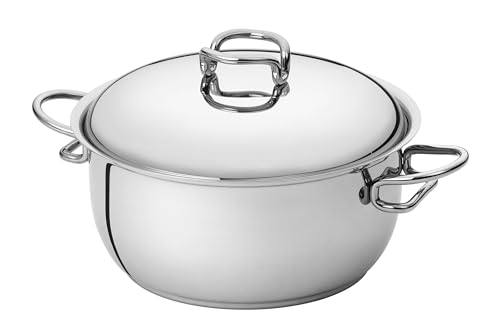 SERAFINO ZANI Casseruola in Acciaio Inox 18/10 con Coperchio Argento (20 cm)