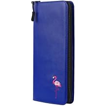 2thpart Golf Gloves Holder Caddie، Zipper Premium Glove Caddie، Organizer for Golf Gloves جلد صناعي أزرق