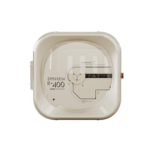 Syitren R400 Vintage CD Player with Bluetooth,Retro Portable CD Players,Without Speakers,Rechargeble Battery,Removable Protective case,Festival Gift,White