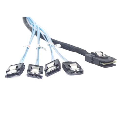Cable Reverse mini SAS SFF-8087 36P a 4 SATA 7pin con pestillo 0.5m miniatura 5