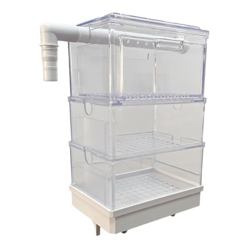 Loigohon 多層濾過 水槽用吊り下げフィルターボックス 二重層 流水式 オーバーフローパイプ 対応サイズ2種 実用的水槽アクセサリー (3層)