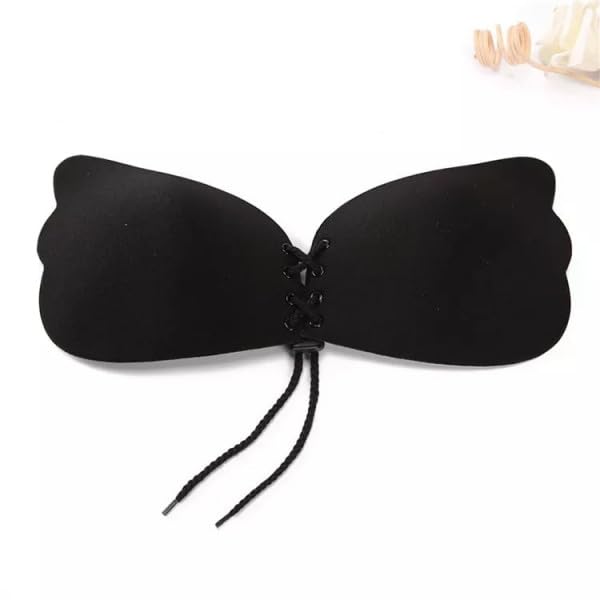 VARUJA Trendz Strapless Sticky Bra Invisible Backless Stick on Bra Push up Lift Bras for Women Dress Reusable Silicone Nipple Covers Black (Pack of 1)-image-31