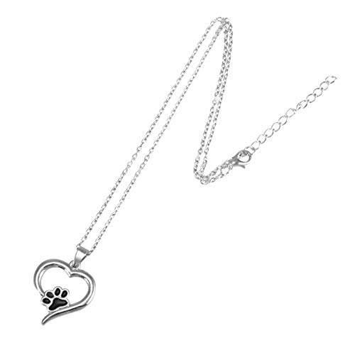 POPETPOP 1 Pc Collier Coeur Forme Patte Motif À La Mode Charme Collier Femmes Collier Pendentif Suspendu Pendentif Collier pour La Fête Danniversaire