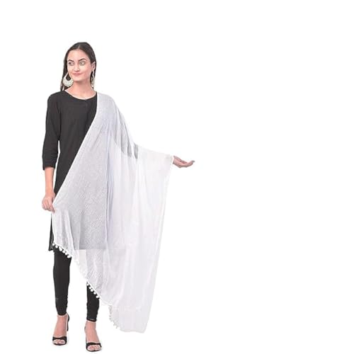 Shemass™ Cotton Dupatta Shawl, Women's Fashion Scarf for Summer and Spring, Solid Colors2