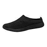 Slip on Clogs Women Slip on Mules Womens Mens Clogs Work Shoes Breathable Mesh Wide Fit Slippers Comfortable Orthopedic Arch Support Sandals Deals.of The Day Black 5