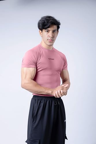 Image of COITONIC Men Compression Half Sleeves Round Neck T-Shirt for Gym and Sports Wear