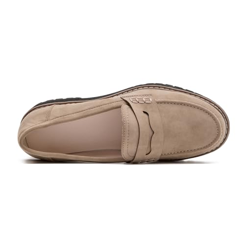 Image of Womens Loafers Shoes Platform Chunky Penny Loafer Lug Sole Comfortable Slip On Work Office Business Casual Dress Shoes, US Size 5-11.5
