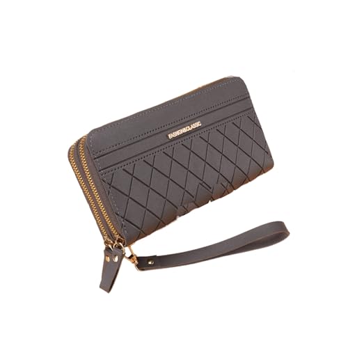 Porte-monnaie long femme double fermeture éclair finitions soignées