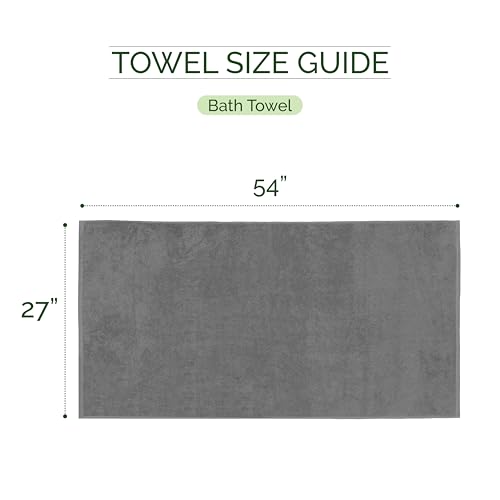 Image of Elegant Comfort Three Line Popcorn Towel Set for Bathroom 27 x 54 inches, Premium Hotel Quality 2-PACK Bath Towels, 100% Turkish Cotton, Soft and Durable, Quick Dry and Highly Absorbent, Charcoal Gray
