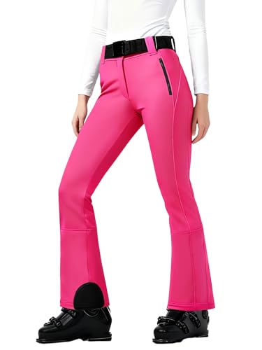 Yousify Womens Snow Ski Pants Waterproof Softshell Insulated Fleece Lined Snowboard Pants for Winter Outdoor Hiking