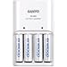 Sanyo eneloop Ladegerät MQN04 mit 4 STK. eneloop Batterien AA Mignon