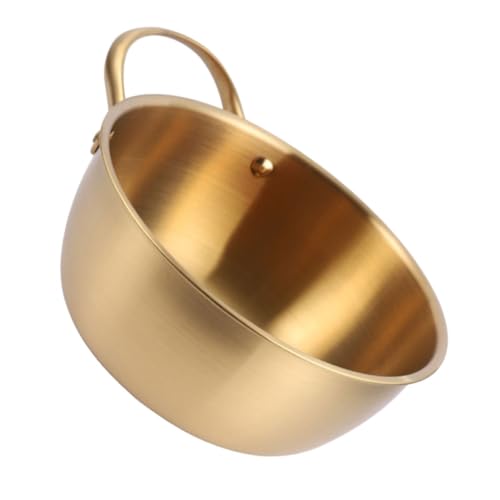 VERDANVERSE ステンレス製ラーメン鍋 小型軽量ラーメンポット 持ち手付き調理器具 電磁調理器対応 携帯便利 一人用スープ 煮物用鍋