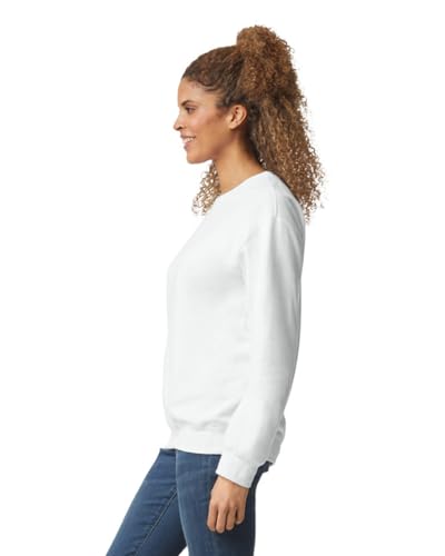 Image of Gildan Men's Heavy Blend Crewneck Sweatshirt - Large - White