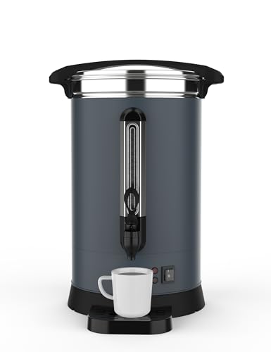 GarveeHome 100 Cups Coffee Urn,14L/3.8 Gallon Double Wall Commerical Coffee Maker for Buffet Catering Wedding Gathering,Large Capacity Hot Coffee Dispenser,Stainless Steel Hot Water Urn