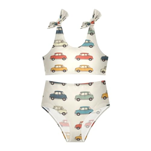 Boccsty Cute Cars Trucks Doodle Girls Tankini Swimsuit Kids Bikini Sets 2 Pcs Bathing Suit 3T3