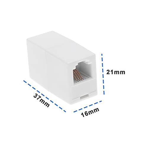 EMSea 2Pcs RJ11 6P4C Female to Female Connector RJ11 6P4C Inline Coupler BT Telephone Line Cable Adapter Accessories for Home Living Room Bedroom Office - Image 3