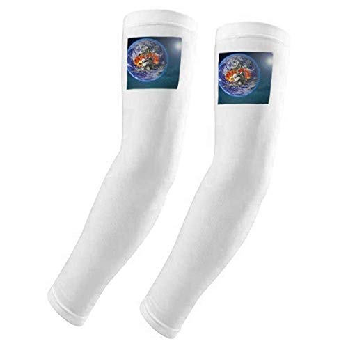 Manchons anti-UV motif planètes colorées pour stopper les coups de soleil sur les bras