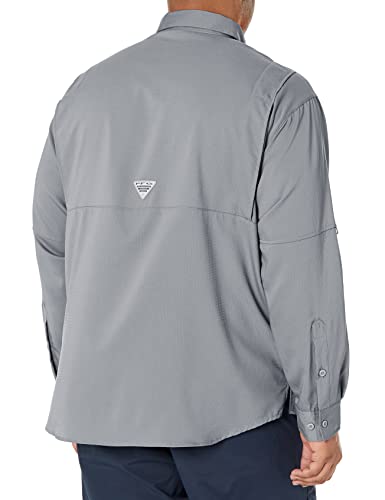 Columbia Mens PFG Tamiami Long Sleeve Fishing Shirt, Cool Grey, Medium