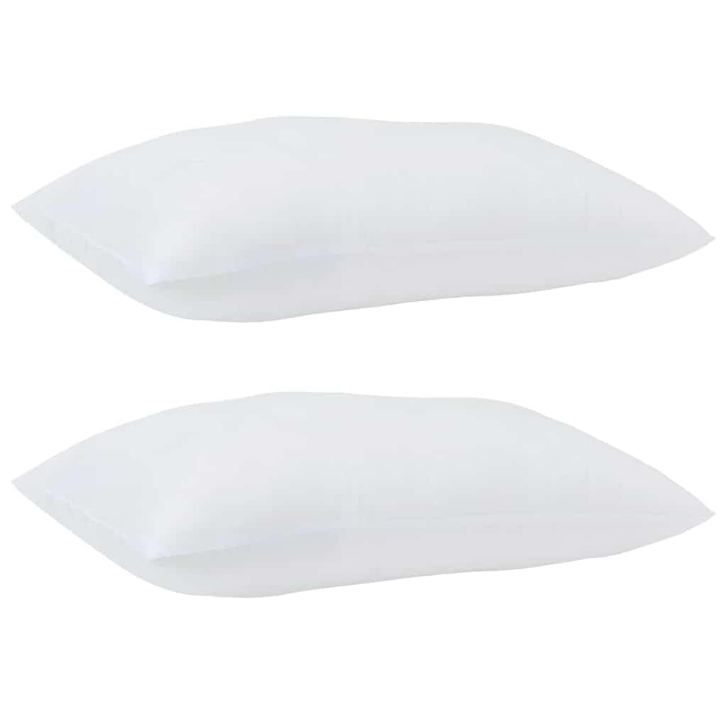 2 almohadas blancas 61 x 41 x 20 cm con relleno de poliéster, suave y transpirable, ergonómicas para dormir de espalda, estómago y de lado, lavables, ideales para relajarse y dormir