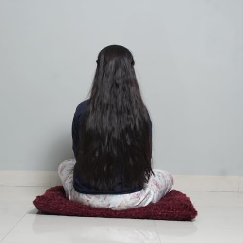 Image of NEXTGO Floor Seat Cushions Yoga Meditation Mat Pooja aasan Soft Extra Comfortable Feather Touch Last Long Upto Washable Material Size 24 x 30 Inch 2 x 2.5 Fit (Brown)