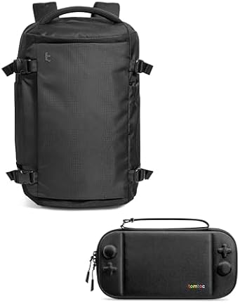 tomtoc Travel Backpack 28L, TSA Friendly Flight Approved Easyjet with a Slim Carrying Case for Nintendo Switch 2 Model 2025
