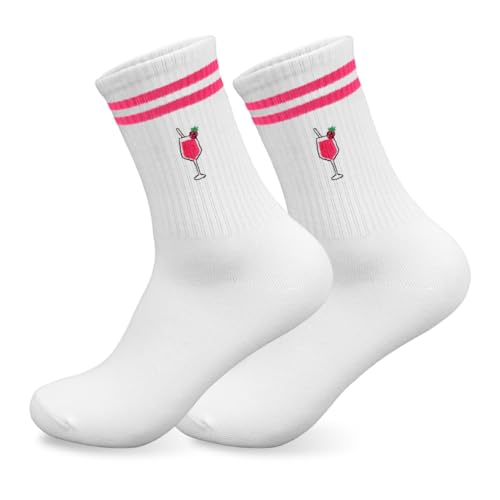 HUKUMA Socken für Lillet Damen Bestickte Aperol Spritz Tennissocken Geschenk für Beste Freundin Lillet-Liebhaber Geburtstag Weihnachten Lustige Sportsocken Aperol Kostüm Accessoires