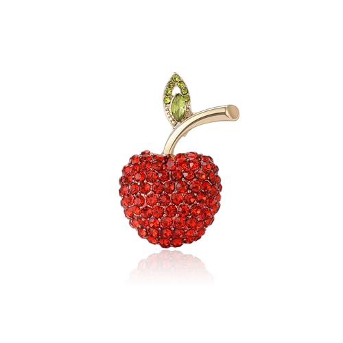 Image of Enamel Fruit Brooch for Women Rhinestones Fruit Lapel Pin Elegant Fruit Brooches Jewelry Gift, Perfect for Dresses Hat Bag
