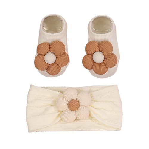 Kids Headbands, Lindo y Suave | Set de Diademas y Calcetines de Flores | Para Niños y Niñas, Ideal para caminar, Foto, Casa, Exterior, Cumpleaños, Bautismo, Diario,